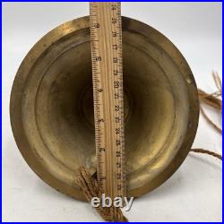 Vintage Large Brass Bell School play ground Home 5 tall 6.25 dia dinner bell