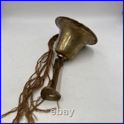 Vintage Large Brass Bell School play ground Home 5 tall 6.25 dia dinner bell