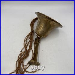 Vintage Large Brass Bell School play ground Home 5 tall 6.25 dia dinner bell