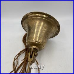 Vintage Large Brass Bell School play ground Home 5 tall 6.25 dia dinner bell