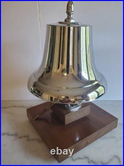 Vintage Large Chrome Brass Mac Fire Truck Bell 12 inch base 37lbs with display Vintage Large Chrome Brass Mac Fire Truck Bell 12 inch base 37lbs with display