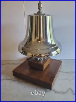 Vintage Large Chrome Brass Mac Fire Truck Bell 12 inch base 37lbs with display Vintage Large Chrome Brass Mac Fire Truck Bell 12 inch base 37lbs with display