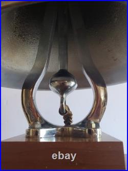 Vintage Large Chrome Brass Mac Fire Truck Bell 12 inch base 37lbs with display Vintage Large Chrome Brass Mac Fire Truck Bell 12 inch base 37lbs with display