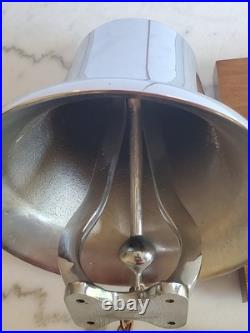 Vintage Large Chrome Brass Mac Fire Truck Bell 12 inch base 37lbs with display