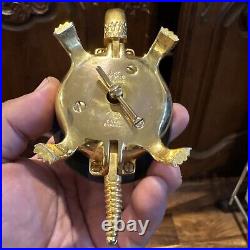 Vintage Large Turtle Bell Boj Eibar Spain Damasquina Brass Wind Up