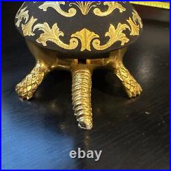 Vintage Large Turtle Bell Boj Eibar Spain Damasquina Brass Wind Up