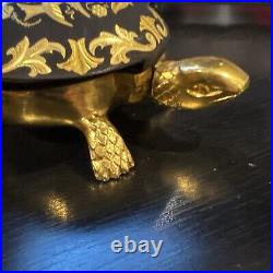 Vintage Large Turtle Bell Boj Eibar Spain Damasquina Brass Wind Up