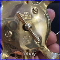Vintage Large Turtle Bell Boj Eibar Spain Damasquina Brass Wind Up