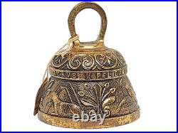 Vintage Latin Brass Bell LEONINUS PELICANUS AQVILA Religious Symbolism