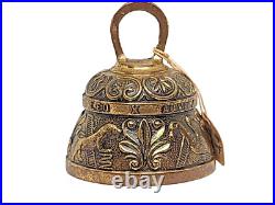 Vintage Latin Brass Bell LEONINUS PELICANUS AQVILA Religious Symbolism