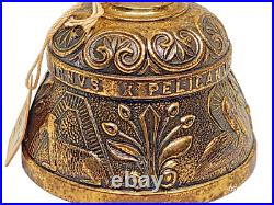 Vintage Latin Brass Bell LEONINUS PELICANUS AQVILA Religious Symbolism