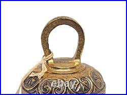 Vintage Latin Brass Bell LEONINUS PELICANUS AQVILA Religious Symbolism