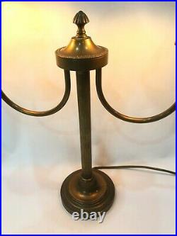 Vintage Laura Ashley Brass Table Lamp & Shades French Bouillotte Style GC