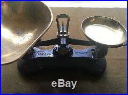 Vintage Libra Scale England Kitchen Scales with Brass Bell Imperial Metric Weights