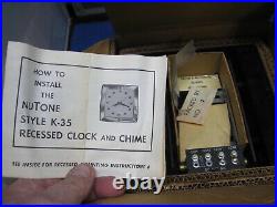 Vintage Mid Century 1950s NuTone K-35 Clock Door Chime Bell Ivory Brass NIB NEW