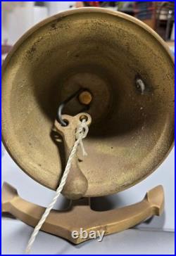 Vintage Nautical Anchor Wall Brass Bell 6 Height Rustic Maritime Decor With Rop