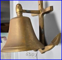 Vintage Nautical Anchor Wall Brass Bell 6 Height Rustic Maritime Decor With Rop