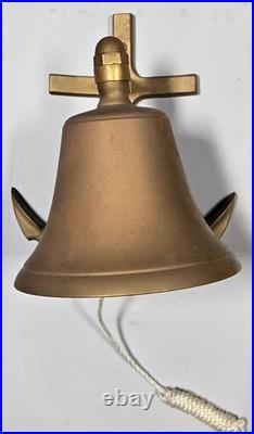 Vintage Nautical Anchor Wall Brass Bell 6 Height Rustic Maritime Decor With Rop