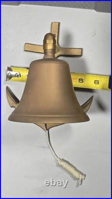 Vintage Nautical Anchor Wall Brass Bell 6 Height Rustic Maritime Decor With Rop