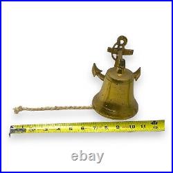 Vintage Nautical Antique Brass Pirate Ship's Ornamental Anchor Bell Wall Decor