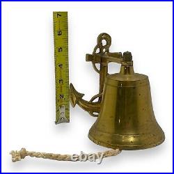 Vintage Nautical Antique Brass Pirate Ship's Ornamental Anchor Bell Wall Decor