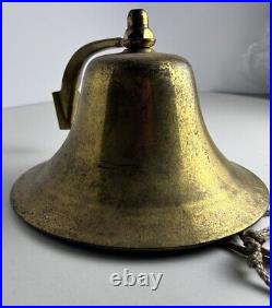 Vintage Nautical Maritime Brass Ship Train Railroad School Dinner Bar Bell