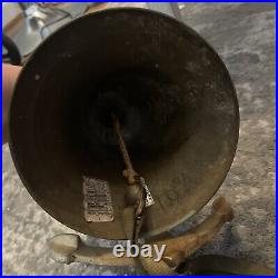 Vintage Navy style Brass Ship Bell With Anchor & Clangor 8 3/ Tall 7 Wide Bell