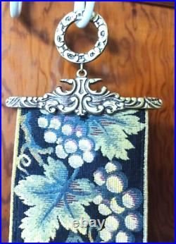 Vintage Needlepoint 54 Floral Pattern Butler Door Bell Pull