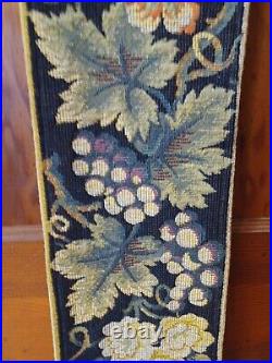 Vintage Needlepoint 54 Floral Pattern Butler Door Bell Pull