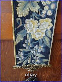 Vintage Needlepoint 54 Floral Pattern Butler Door Bell Pull