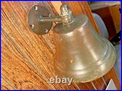 Vintage Old 6 Bronze/brass Bell With Wall Mount, Nice Age/patina