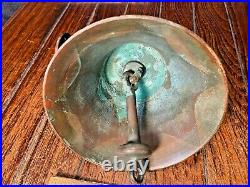 Vintage Old 6 Bronze/brass Bell With Wall Mount, Nice Age/patina