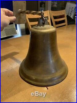 Vintage Old Heavy Antique Brass / Bronze Ships Mission School Farm Church Bell