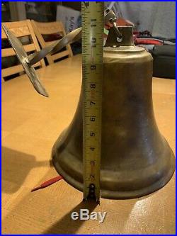 Vintage Old Heavy Antique Brass / Bronze Ships Mission School Farm Church Bell