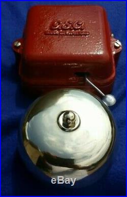 Vintage Old Industrial Gec Electric Fire Door Bell Garage Brass Dome Low Volts