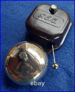 Vintage Old Original Electric Gec Bakelite Nickel Brass Door Alarm Butler Bell