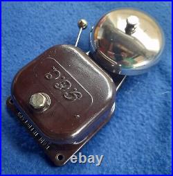 Vintage Old Original Electric Gec Bakelite Nickel Brass Door Alarm Butler Bell