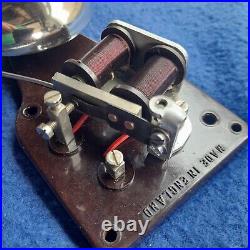 Vintage Old Original Electric Gec Bakelite Nickel Brass Door Alarm Butler Bell