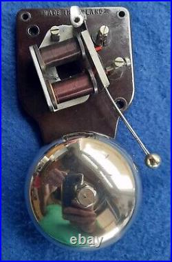 Vintage Old Original Electric Gec Bakelite Nickel Brass Door Alarm Butler Bell