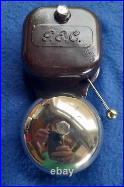 Vintage Old Original Electric Gec Bakelite Nickel Brass Door Alarm Butler Bell