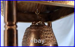 Vintage Oriental Solid Brass Gong Bell Prayer Pagoda Temple with Brass Hammer