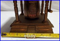 Vintage Oriental Solid Brass Gong Bell Prayer Pagoda Temple with Brass Hammer