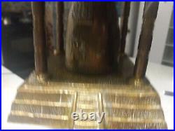Vintage Oriental Solid Brass Gong Bell Prayer Pagoda Temple with Brass Hammer