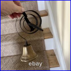 Vintage Original Cast Brass Shopkeepers Bell With Spring & Mounting Hardware 3
