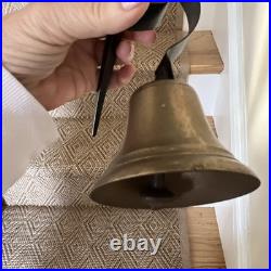 Vintage Original Cast Brass Shopkeepers Bell With Spring & Mounting Hardware 3