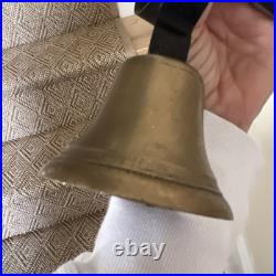 Vintage Original Cast Brass Shopkeepers Bell With Spring & Mounting Hardware 3