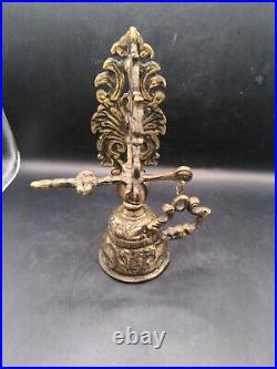 Vintage OrnateBrass Door Bell French lever Gate Bell Or Wall Mount