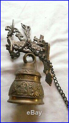 Vintage Ornate Catholic Monastery Brass Door Bell Knocker Catholic