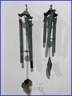 Vintage Pair Of PAOLO SOLERI Arcosanti Bronze Wind Chimes 2
