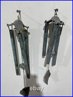 Vintage Pair Of PAOLO SOLERI Arcosanti Bronze Wind Chimes 2